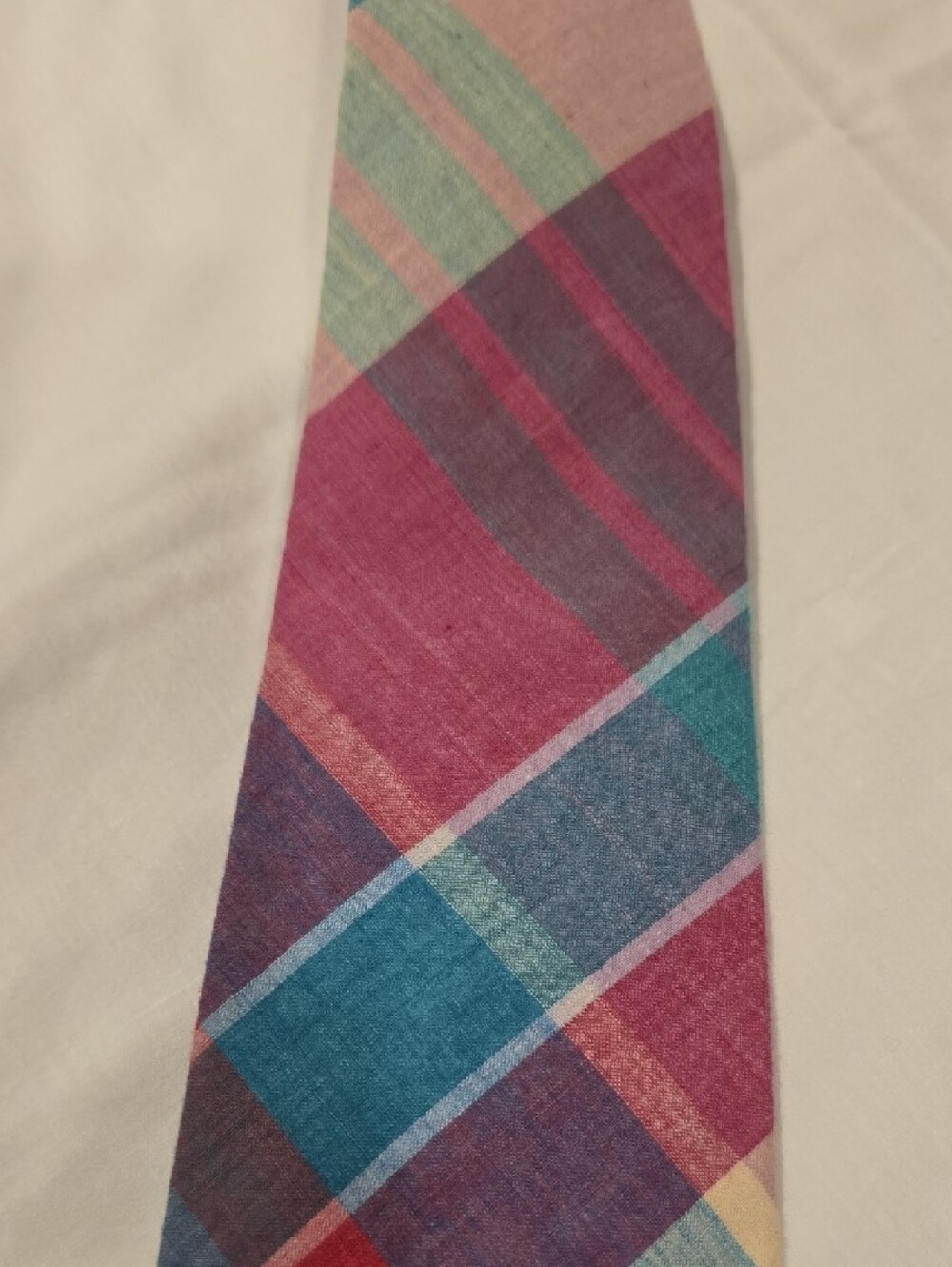 Polo Ralph Lauren Multi-Color Plaid Tie with Red Pony Vintage - Picture 4 of 10